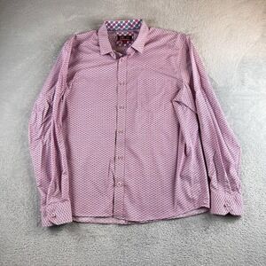 Johnston & Murphy XC4 Shirt Mens L Geometric Pattern Button Up Soft Casual